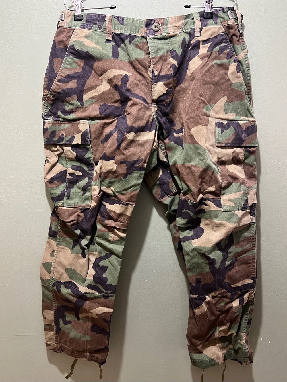 80s Vintage Camo Military Woodland Cargo Pants XS-Long